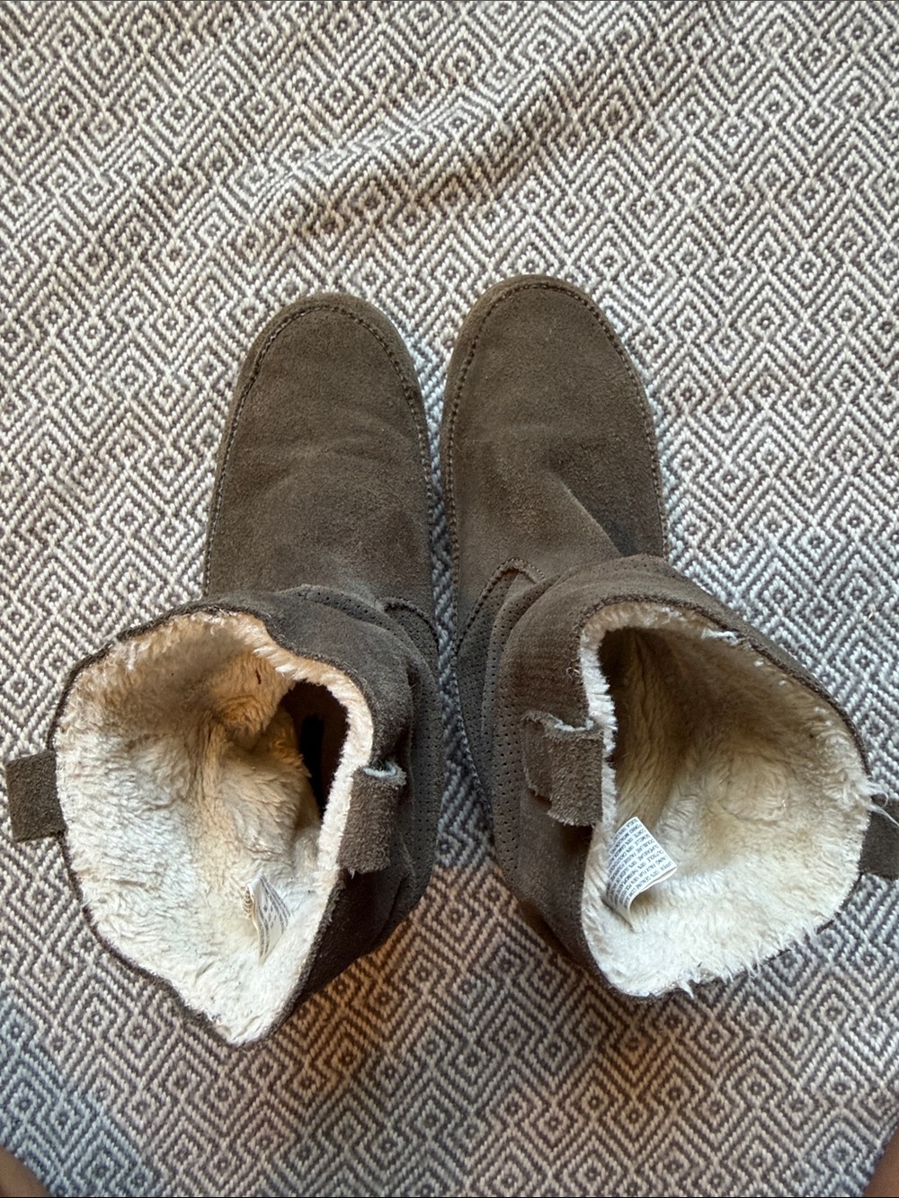 American Eagle Outfitters Brown Suede Tassel Faux-Fur Lined Ankle Boots - Picture 5 of 14
